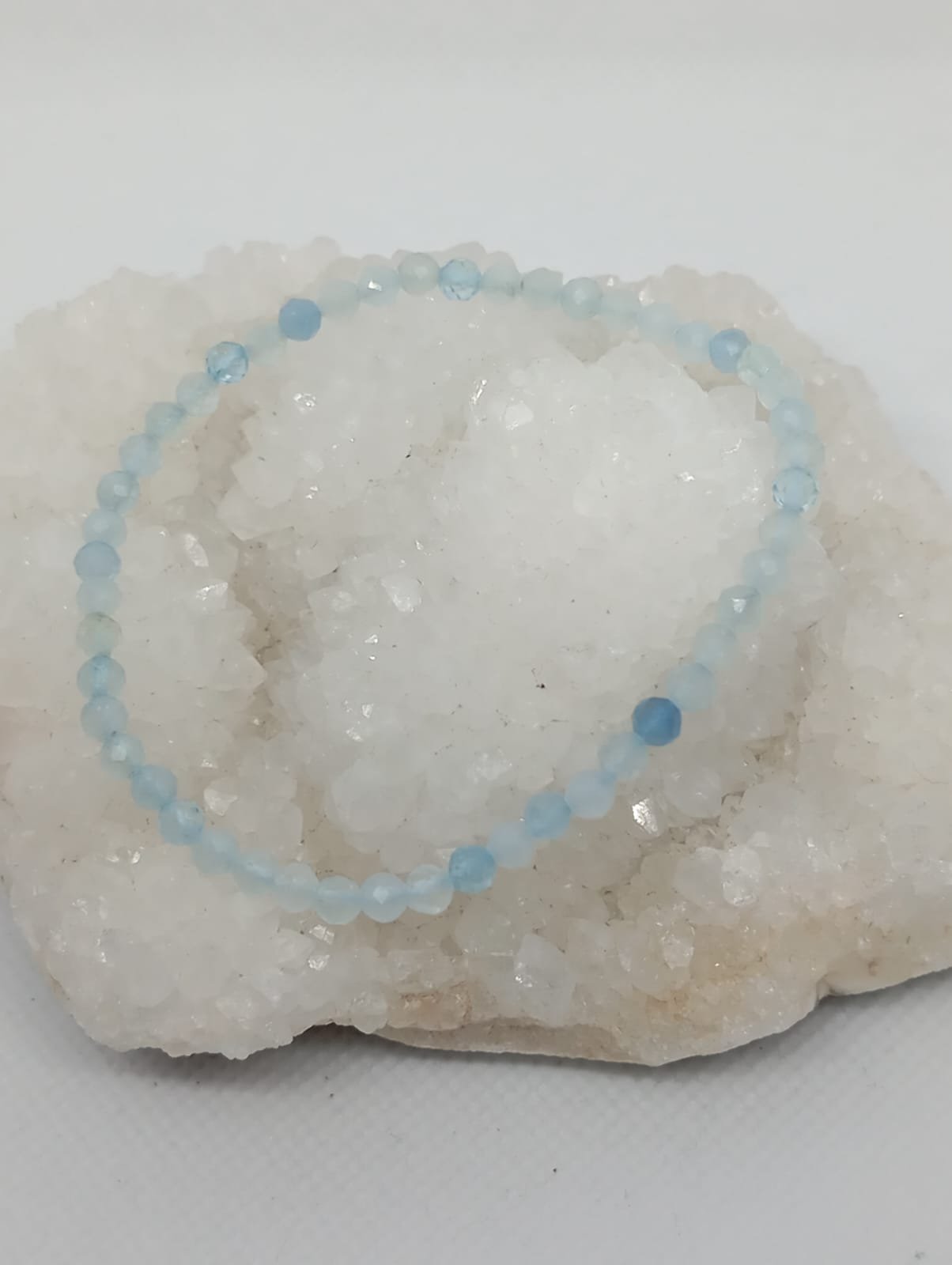 12 Pulseira Facetada Agua Marinha 2/3mm - Image 1