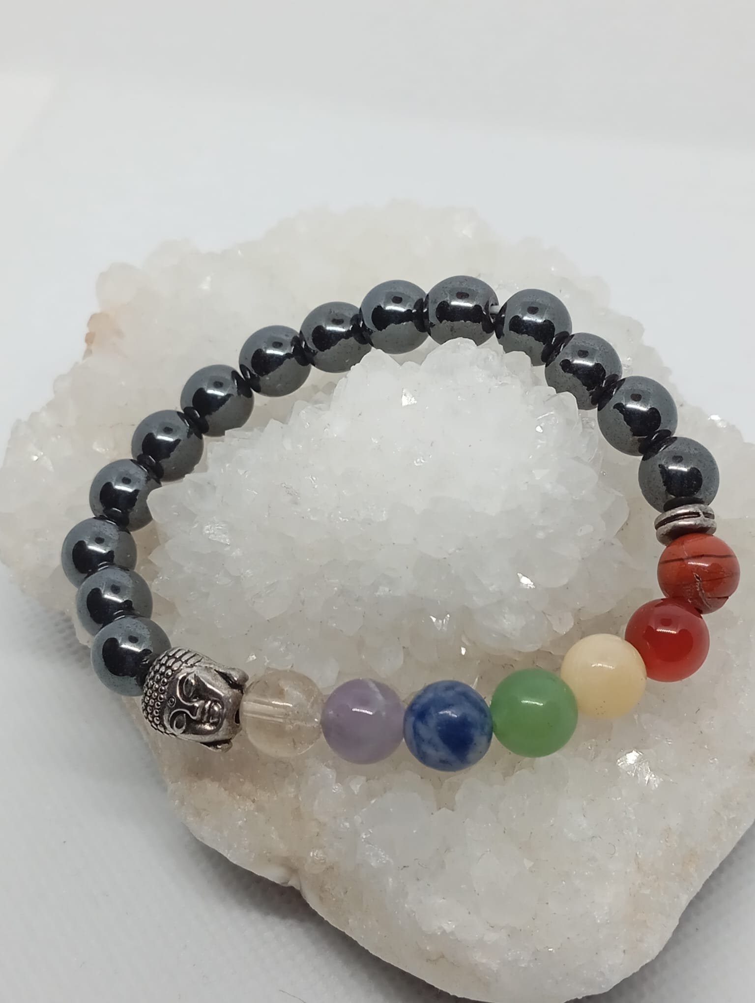 123 Pulseira 7 Chakras e Hematite 8mm - Image 1
