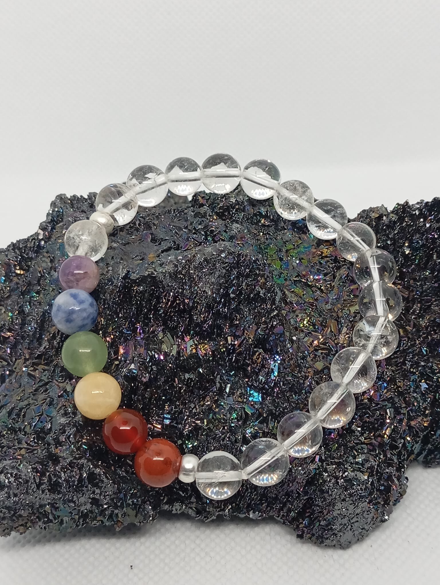 125 Pulseira 7 Chakras e Quartzo Cristal 8mm - Image 1
