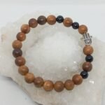 Pulseira Sandalo, Turmalina e Hamsã 8mm